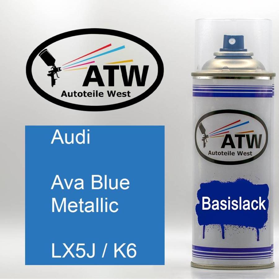 Audi, Ava Blue Metallic, LX5J / K6: 400ml Sprühdose, von ATW Autoteile West.